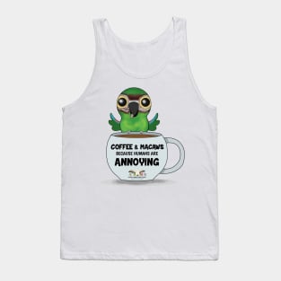 Coffee & Severe Macaws Tank Top